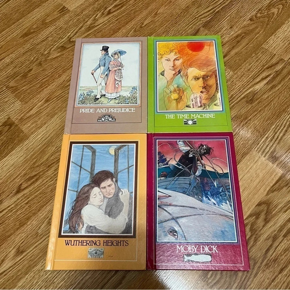 Lot 4 Raintree Classics 1982 Time Machine Pride & Prejudice Moby Dick Wuthering - Picture 1 of 10